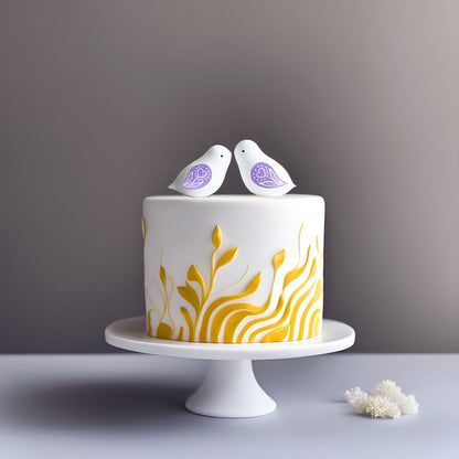 Minimalist Birds Wedding Cake Topper Figurine