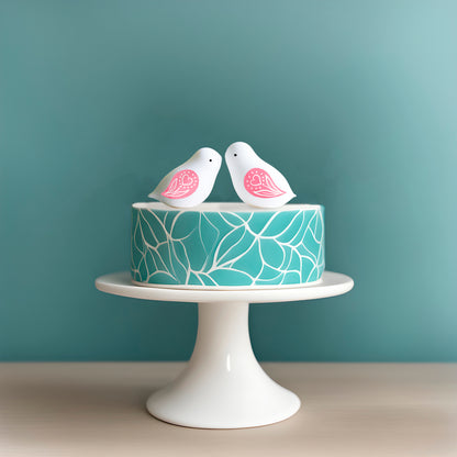 Minimalist Just Married Cake Topper with Hand-Painted Wings