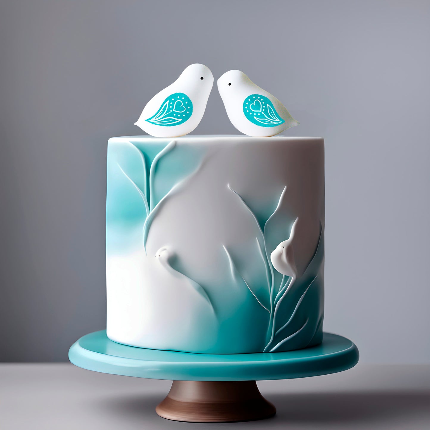 Minimalist Birds Wedding Cake Topper Figurine