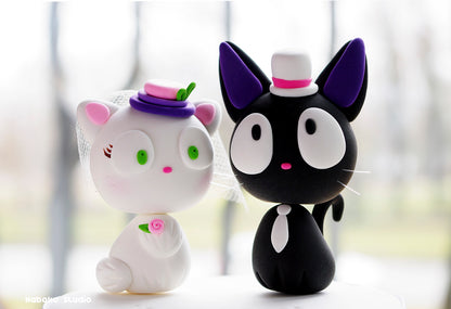 Cat Wedding Cake Topper | Anime Bride and Groom Figure