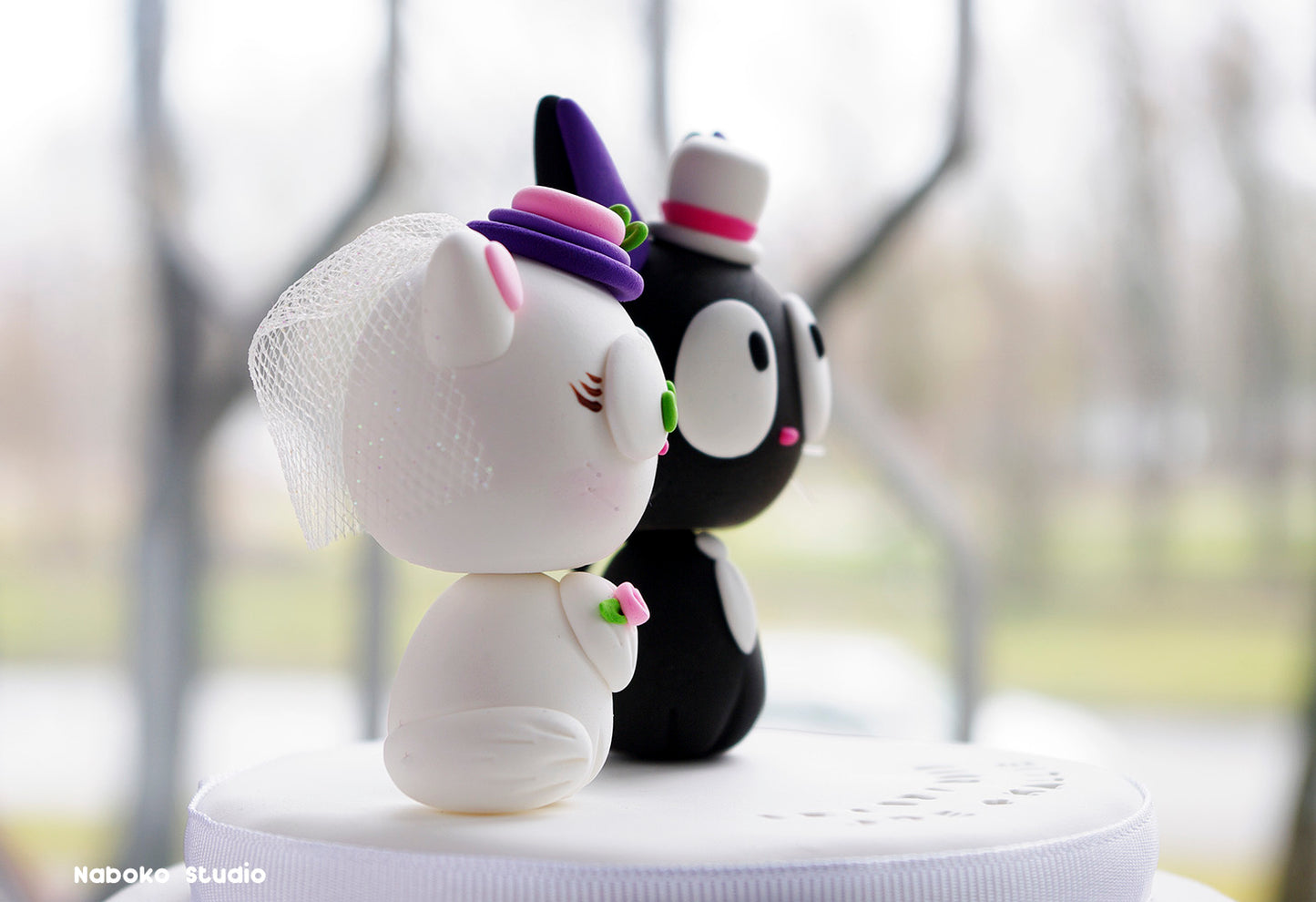 Cat Wedding Cake Topper | Anime Bride and Groom Figure