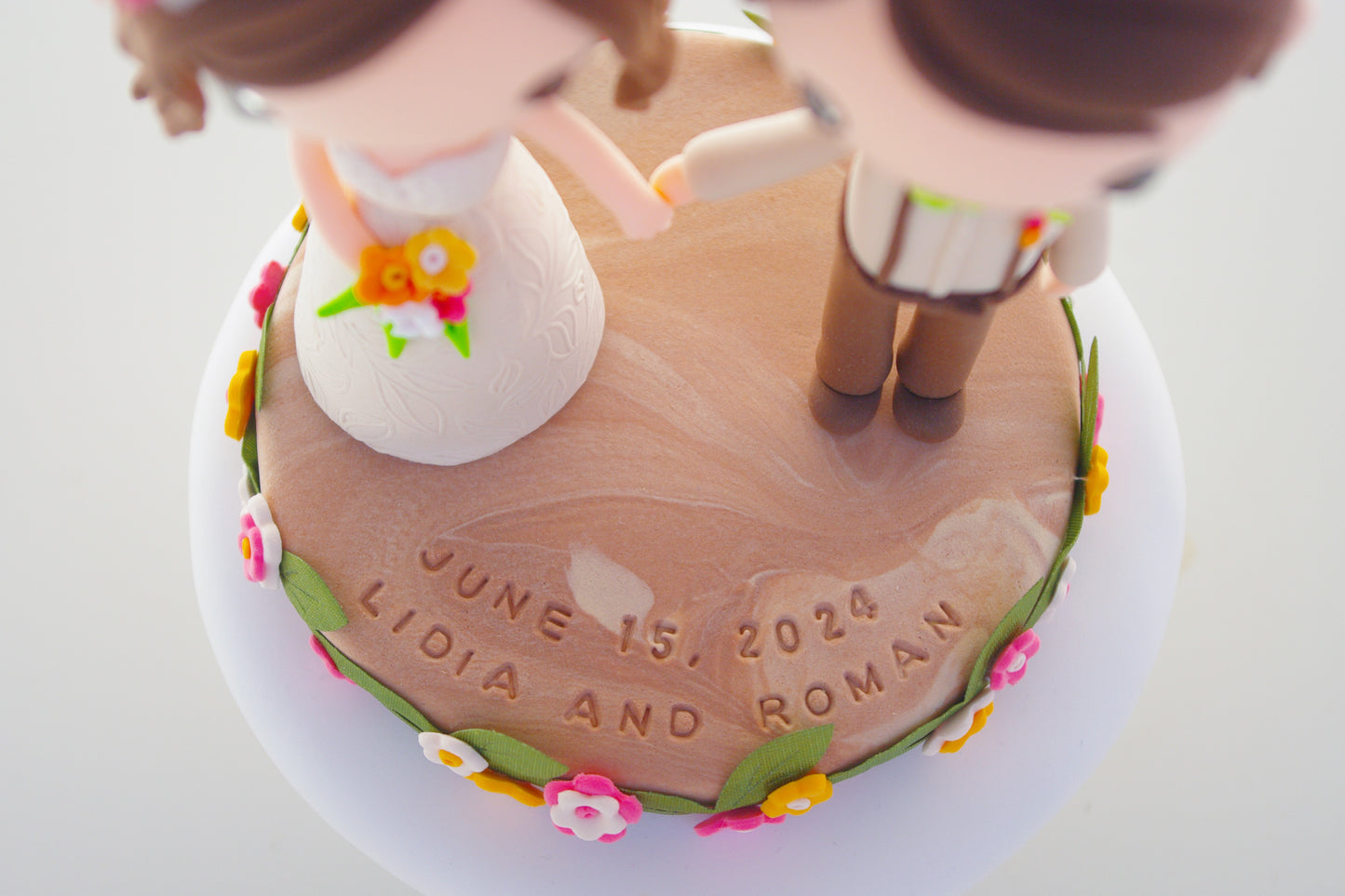 Custom Boho Wedding Cake Topper | Bohemian Bride and Groom