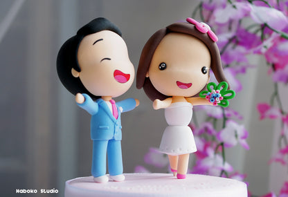 Custom Funny Wedding Cake Topper | Bride and Groom Figurine