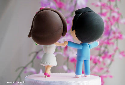 Custom Funny Wedding Cake Topper | Bride and Groom Figurine