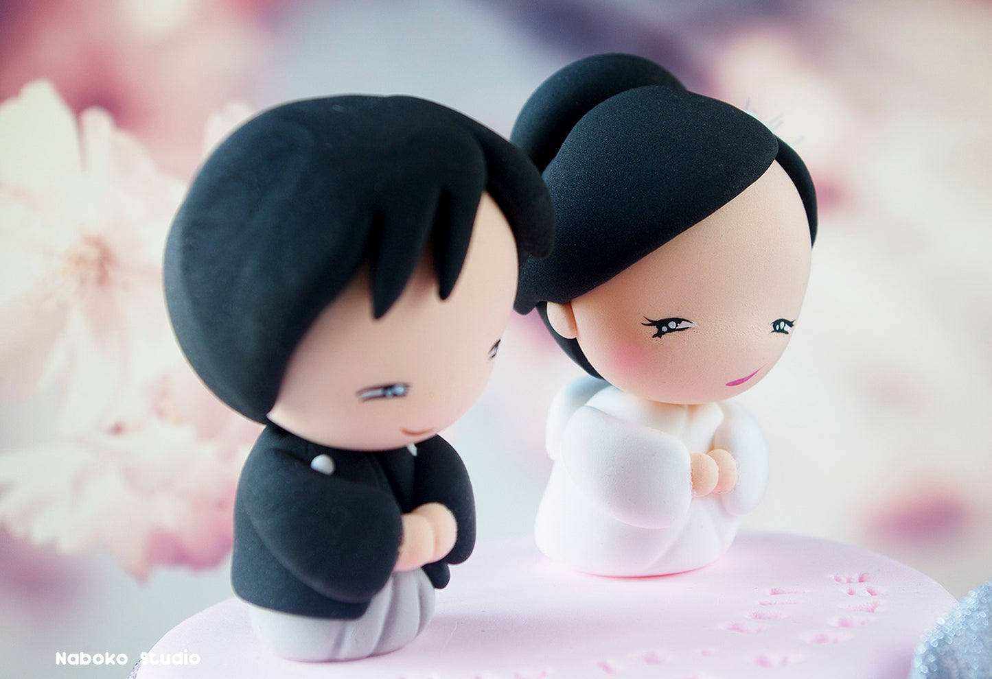 Japanese Wedding Cake Topper Funny | Bride and Groom Figurine