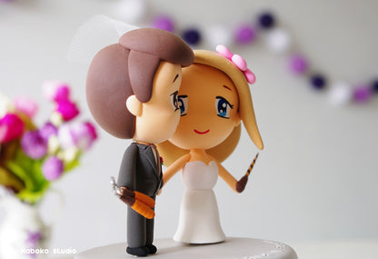 Custom Anime Wedding Cake Topper | Just Married Couple Hobby Figurine