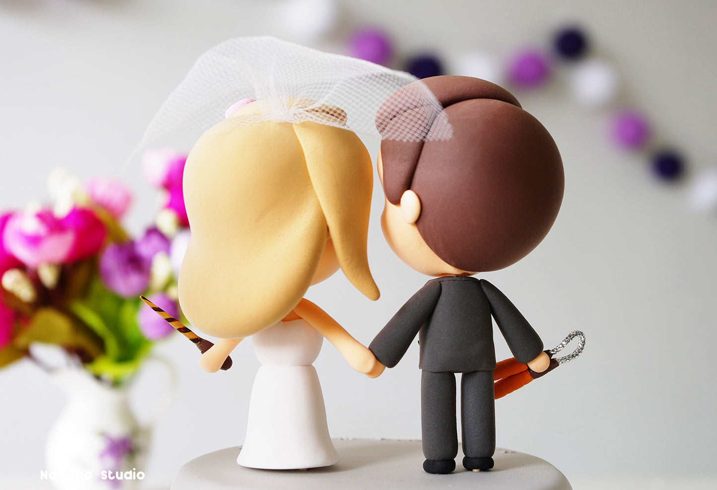 Custom Anime Wedding Cake Topper | Just Married Couple Hobby Figurine