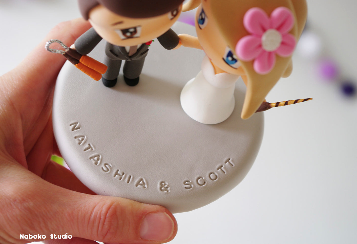 Custom Anime Wedding Cake Topper | Just Married Couple Hobby Figurine