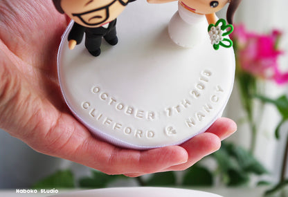 Custom Wedding Cake Topper | Bride and Photographer Groom Figurine