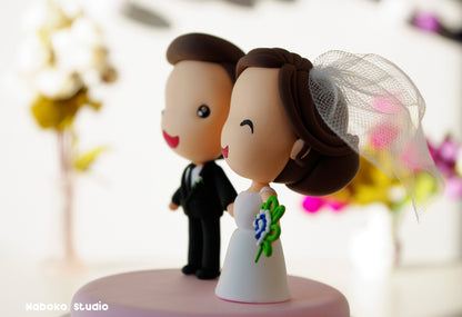 Cute Custom Wedding Cake Topper | Bride and Groom Figurine