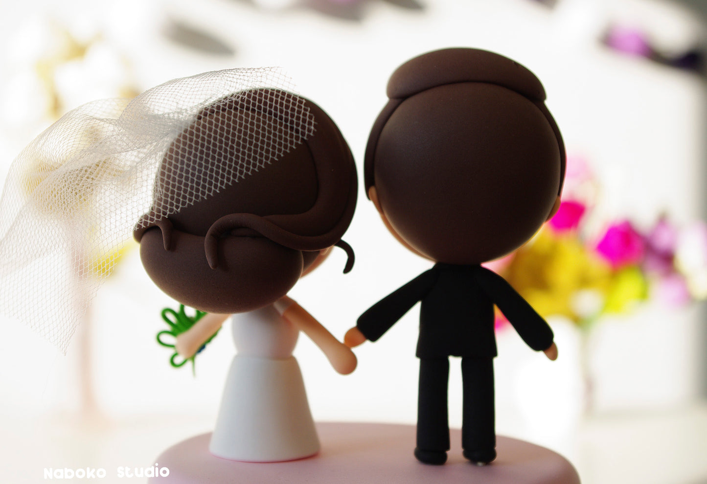 Cute Custom Wedding Cake Topper | Bride and Groom Figurine