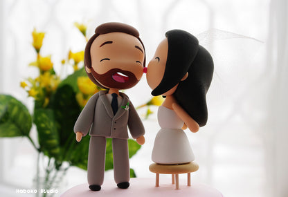 Short Bride Tall Groom Wedding Cake Topper