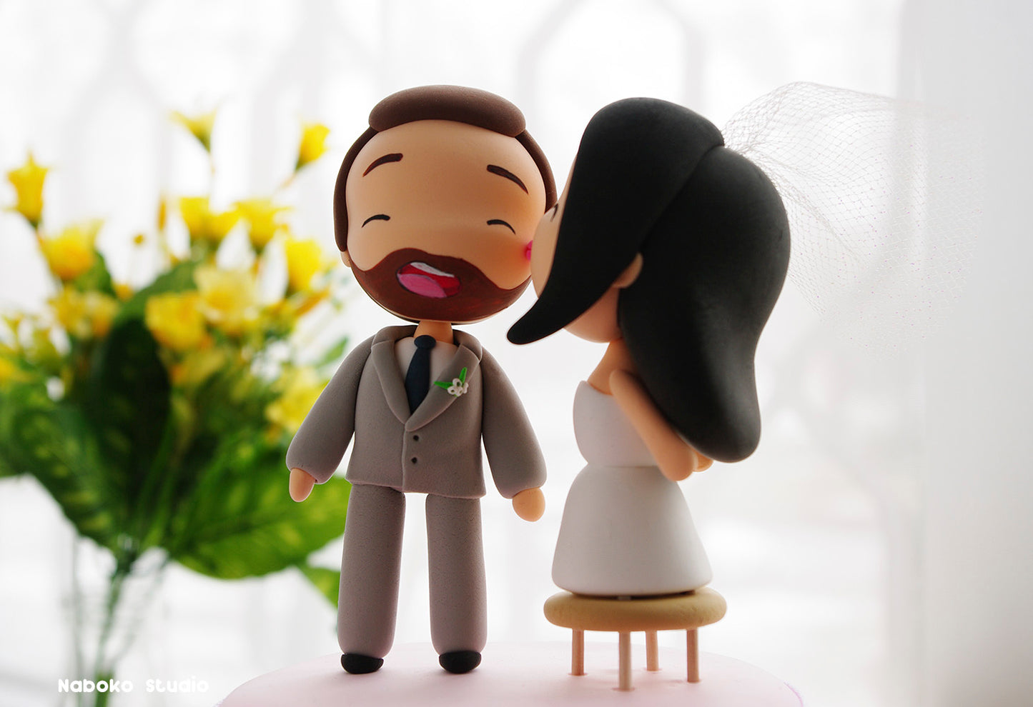 Short Bride Tall Groom Wedding Cake Topper