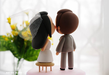 Short Bride Tall Groom Wedding Cake Topper