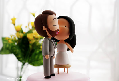 Short Bride Tall Groom Wedding Cake Topper