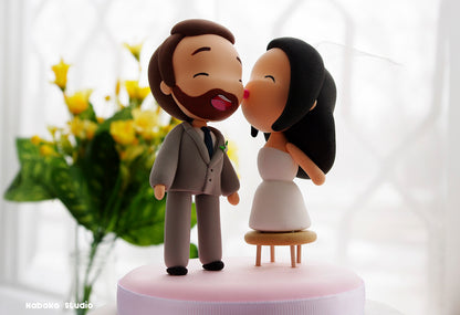 Short Bride Tall Groom Wedding Cake Topper