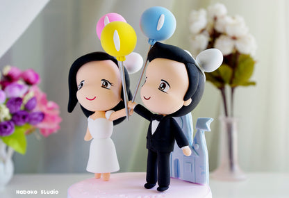 Cartoon Wedding Cake Topper Funny | Anime Couple Figurine