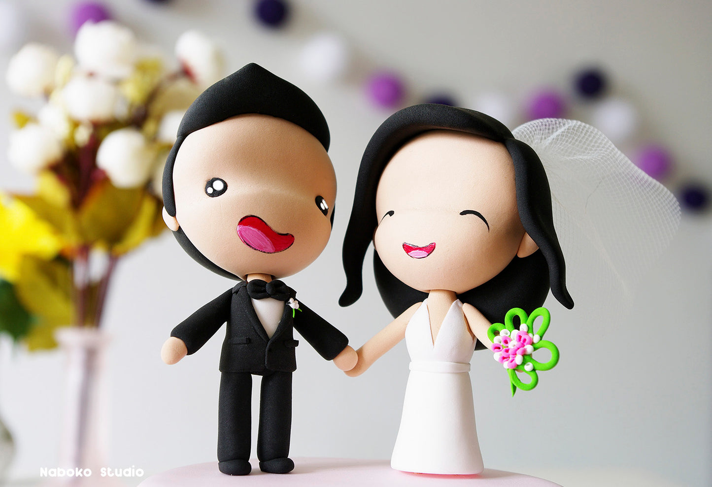 Custom Wedding Cake Topper | Just Married Couple Figurine