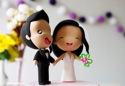 Custom Wedding Cake Topper | Just Married Couple Figurine