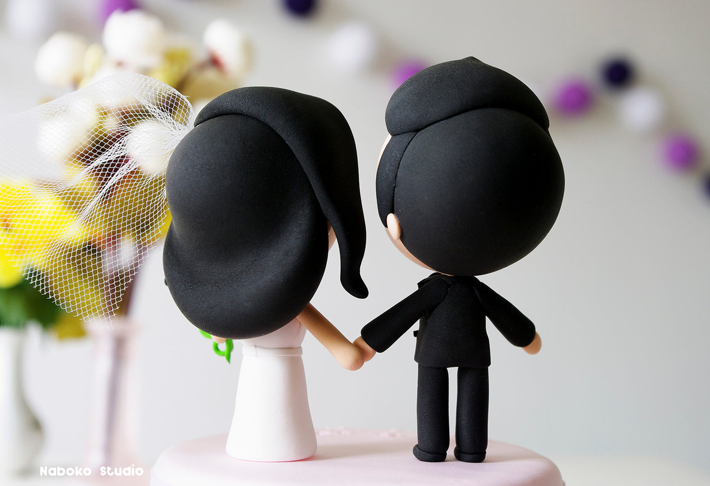 Custom Wedding Cake Topper | Just Married Couple Figurine