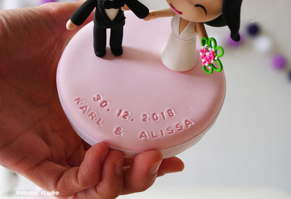 Funny Wedding Cake Topper Custom | Just Married Couple Figurine