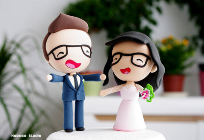 Custom Wedding Cake Topper Funny | Cute Couple Figurine