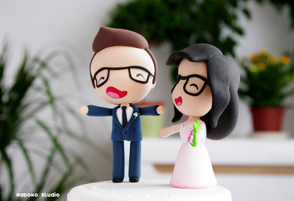 Custom Wedding Cake Topper Funny | Cute Couple Figurine