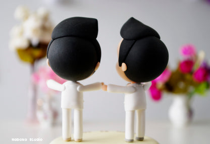 Gay Wedding Cake Topper | Groom and Groom Custom Figurine