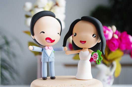 Cute Custom Wedding Cake Topper | Bride and Groom Figurine