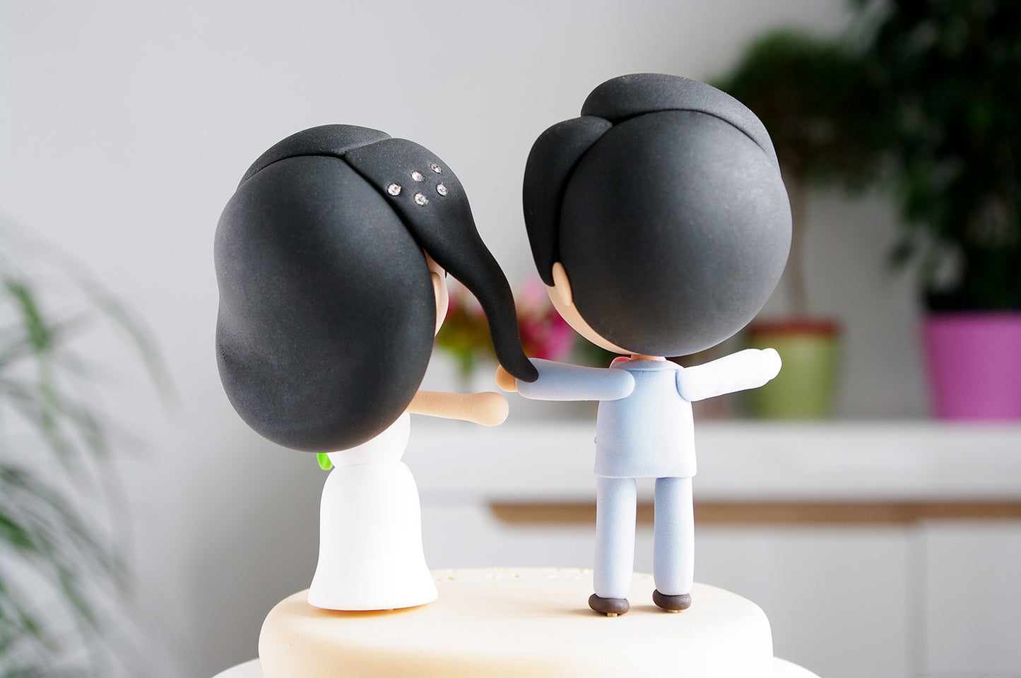 Cute Custom Wedding Cake Topper | Bride and Groom Figurine