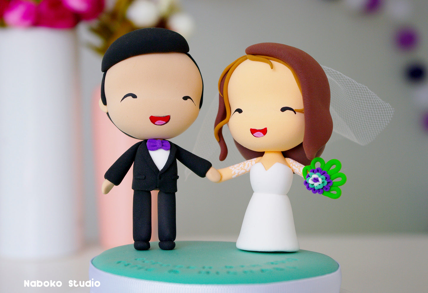 Custom Wedding Cake Topper | Just Married Couple Figurine