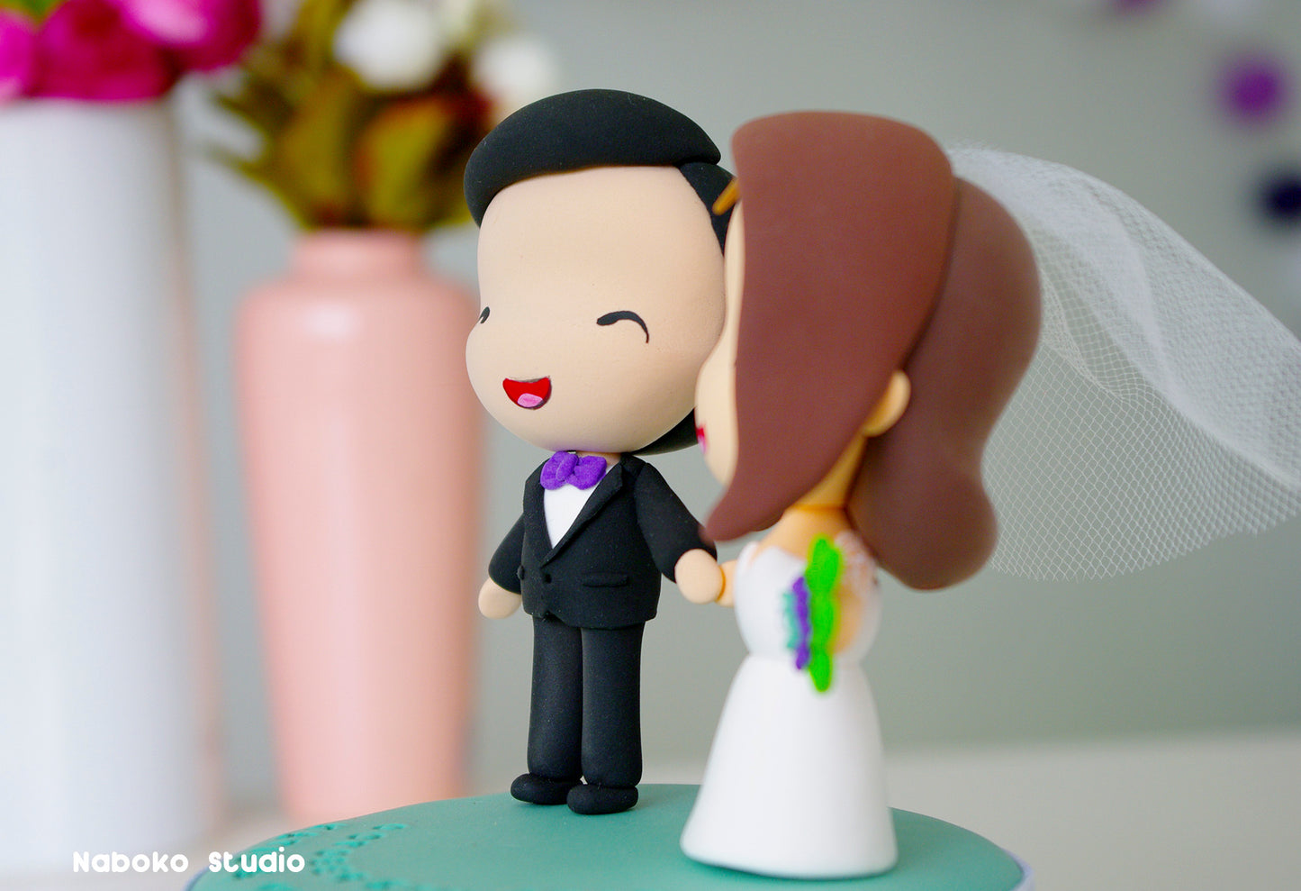 Custom Wedding Cake Topper | Just Married Couple Figurine