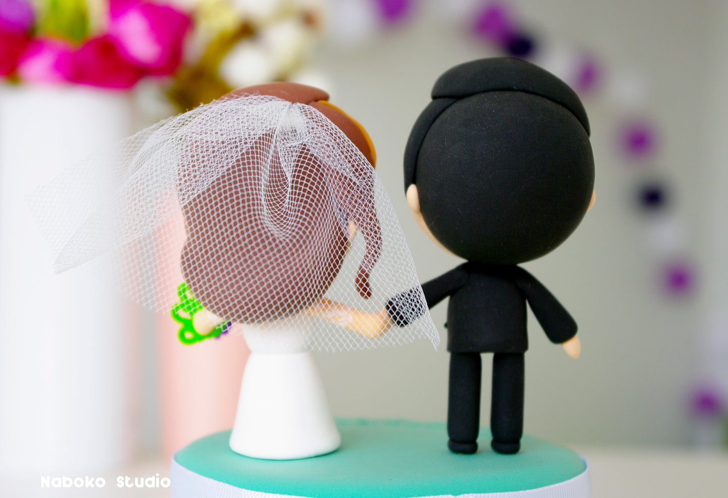 Custom Wedding Cake Topper | Just Married Couple Figurine