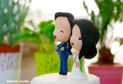 Police and Nurse Wedding Cake Topper Funny | Nurse Bride and Police Officer Groom Figurine