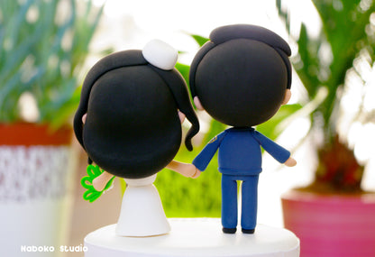 Police and Nurse Wedding Cake Topper Funny | Nurse Bride and Police Officer Groom Figurine