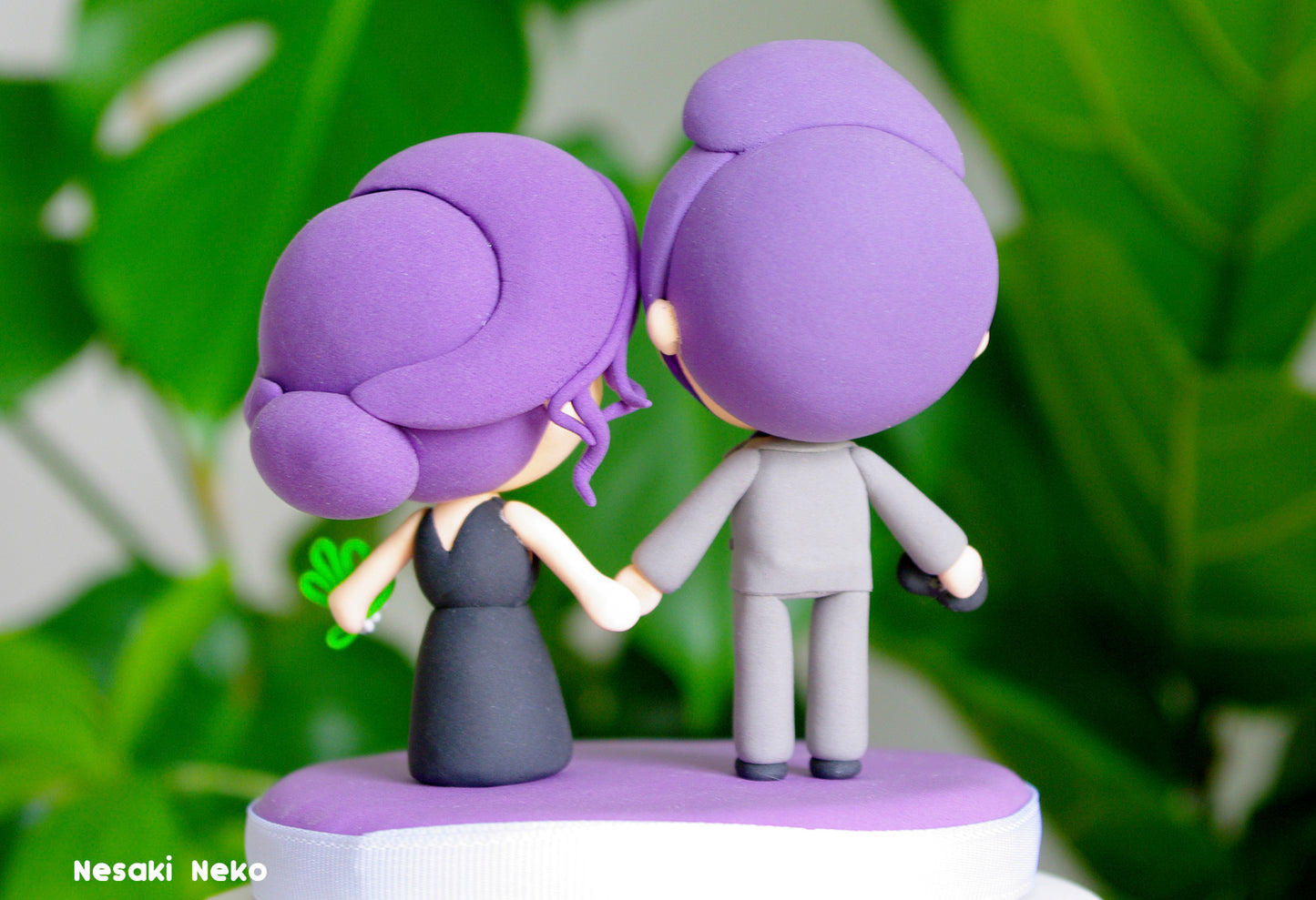 Custom Wedding Cake Topper | Bride and Gamer Groom Figurine