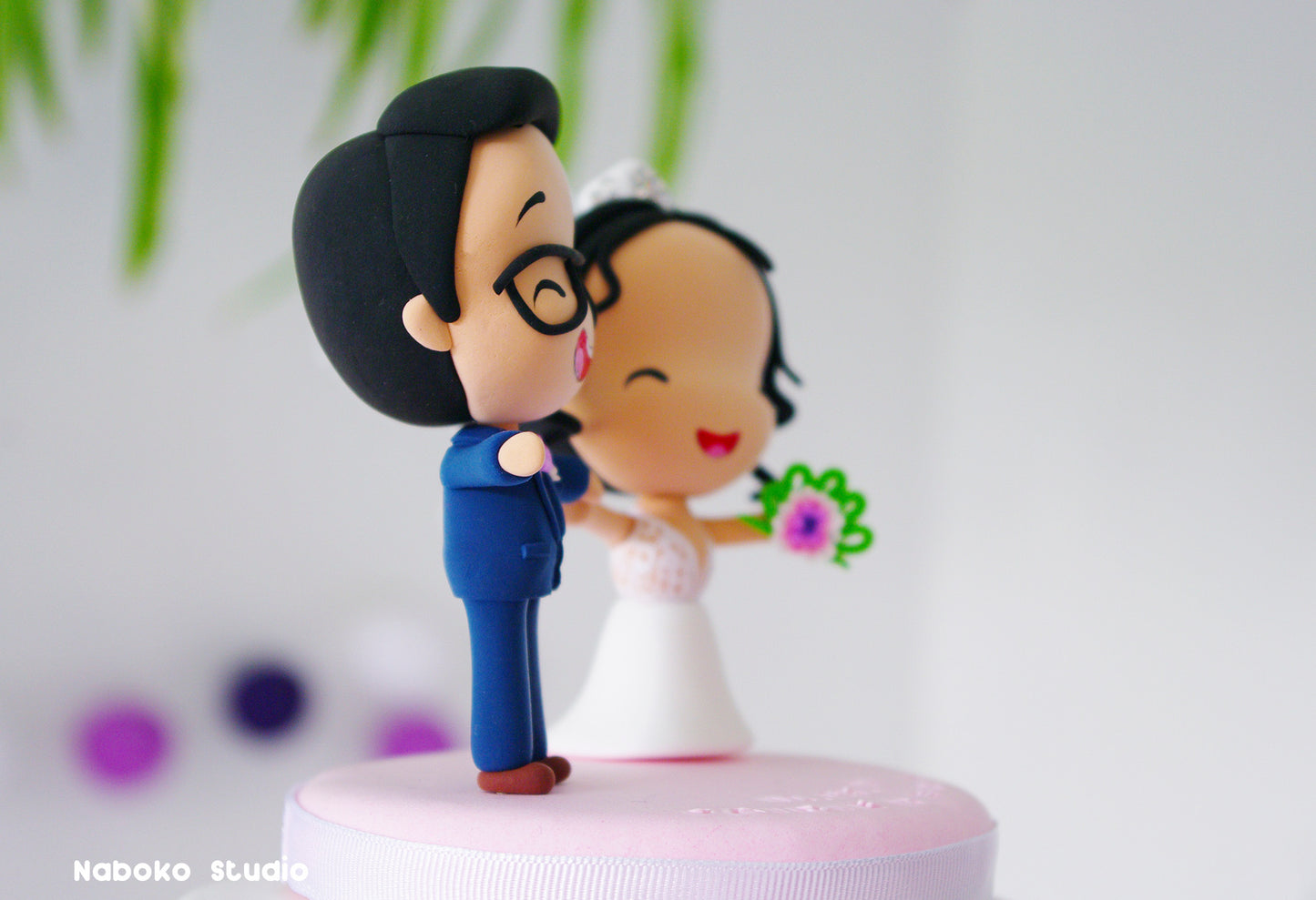 Custom Funny Wedding Cake Topper | Just Married Couple Figurine