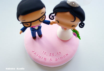 Custom Funny Wedding Cake Topper | Just Married Couple Figurine