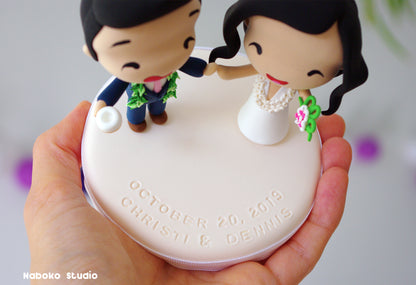 Hawaii Wedding Cake Topper | Custom Bride and Groom Figurine