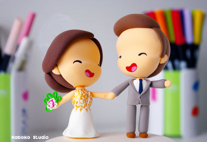 Funny Wedding Cake Topper | Custom Bride and Groom Figurine