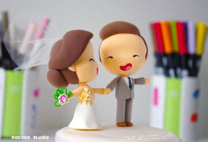 Funny Wedding Cake Topper | Custom Bride and Groom Figurine