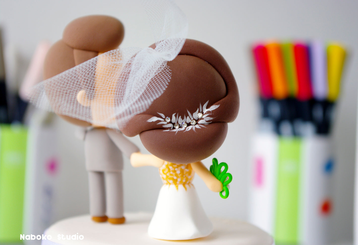 Funny Wedding Cake Topper | Custom Bride and Groom Figurine