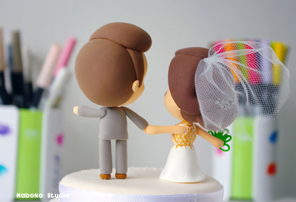 Funny Wedding Cake Topper | Custom Bride and Groom Figurine