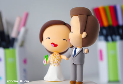 Funny Wedding Cake Topper | Custom Bride and Groom Figurine