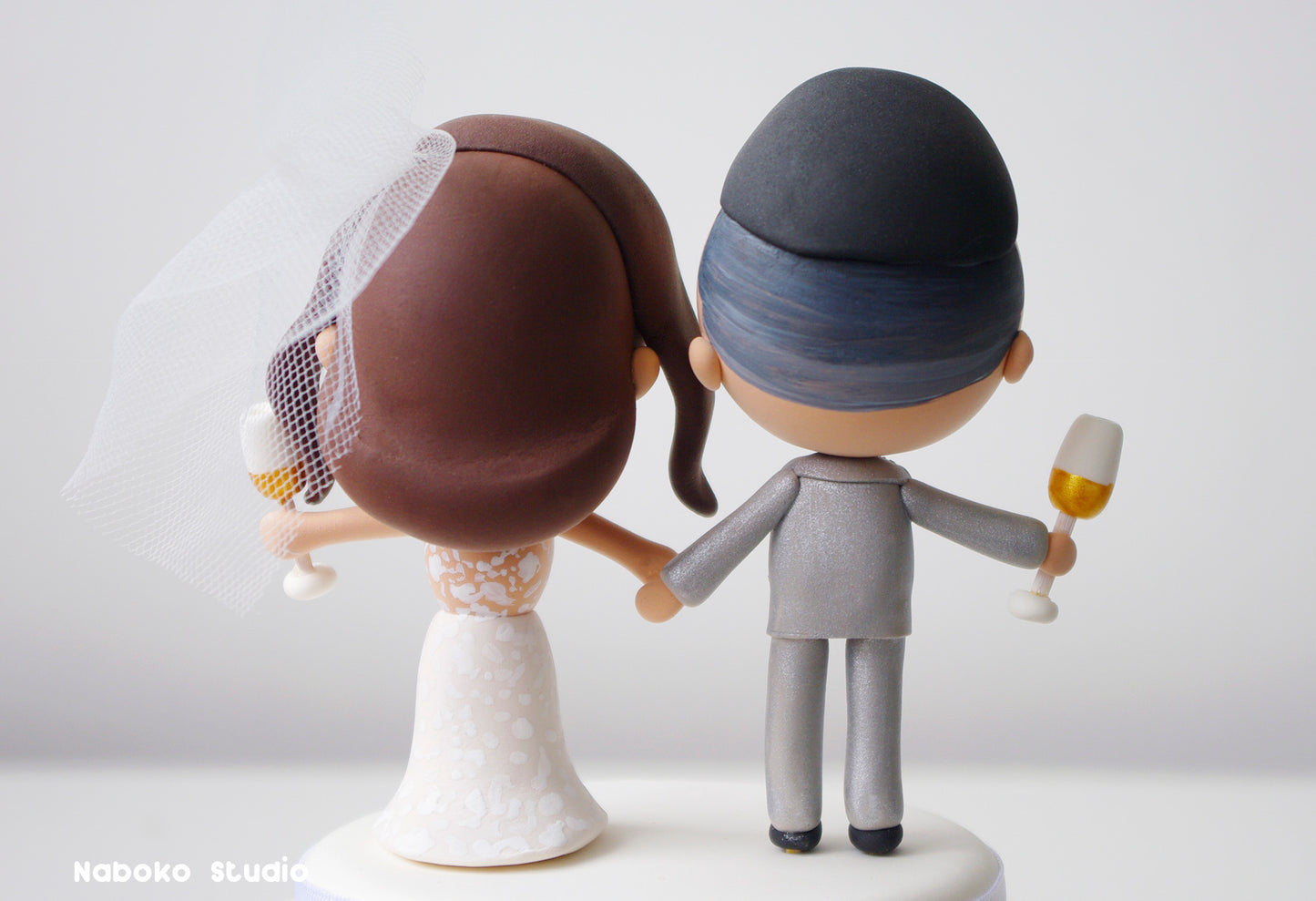 Custom Wedding Cake Topper Funny | Just Married Couple Figurine