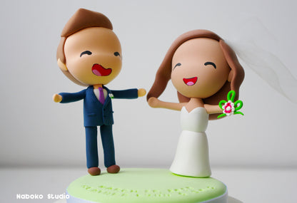 Custom Wedding Cake Topper with Dogs | Bride and Groom with Dogs