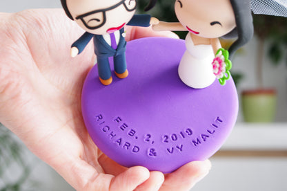 Custom Wedding Cake Topper | Bride and Gamer Groom Figurine