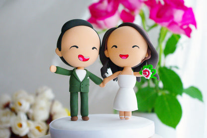 Custom Wedding Cake Topper Funny | Keepsake Married Couple Figurine