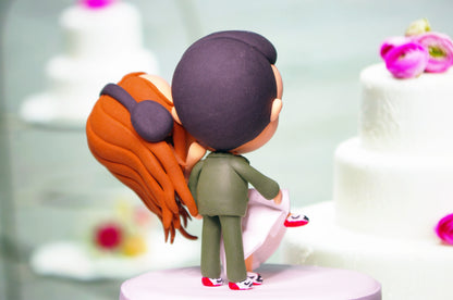 Funy Wedding Cake Topper Figurine | Bride and Groom in Dance Dip Pose