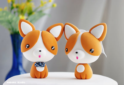 Corgi Wedding Cake Topper Figurine